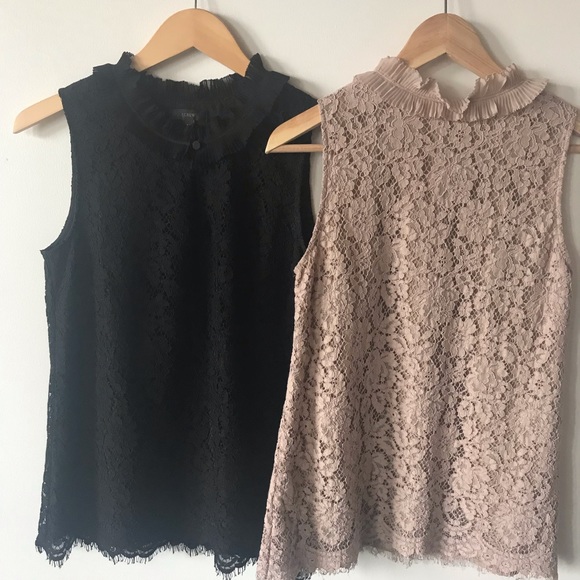 FINAL J. Crew TALL Lined Lace Sleeveless Top - Picture 2 of 7